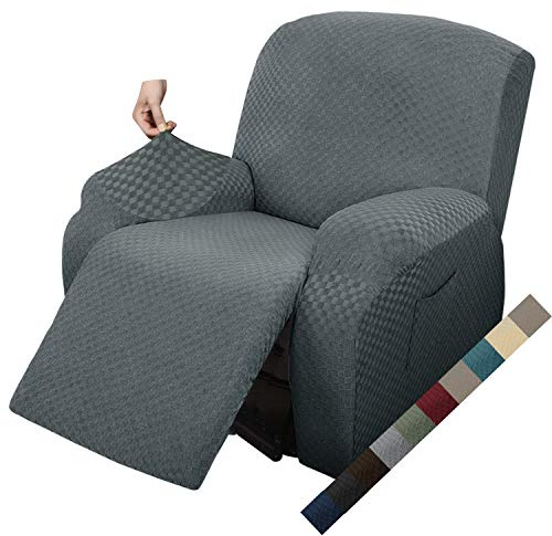 MAXIJIN Funda de Sofá Reclinable de 1 Plaza, Protección de Sofá Extensible, Fundas, Funda de sillón (Gris Oscuro)