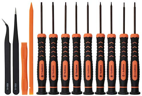 Create idea 13 Stück Torx-Sicherheits-Schraubendreher Reparatur Werkzeugset T2 T3 T4 T5 T6H T8H T10H 1,5 2,0 Kreuzschlitzschraubendreher S2 Stahl