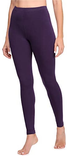 Ladeheid Damen Lange Leggings aus Baumwolle LA40-133 (Violett-2, XL)