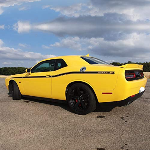 Auto-Dress® Seiten-Streifen Aufkleber Set/Dekor passend für Dodge Challenger Hornet in Wunschfarbe (Schwarz Glanz)