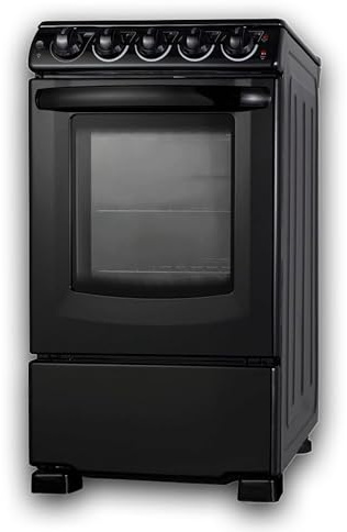Summit 20” Electric Smooth Top Range, Large 2.3 cu.ft Oven, ADA Complaint, Black- REX2051BRT