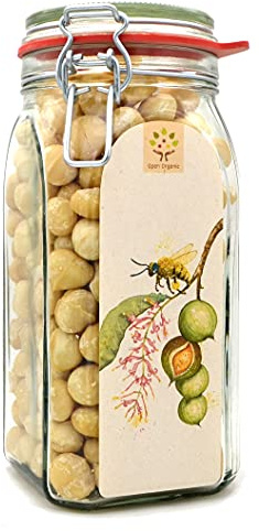 Bio-Macadamianüsse 800g im Glas, naturbelassen aus kleinbäuerlicher Landwirtschaft am Mount Kenya