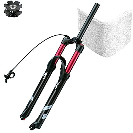 VPPV Forcella Ammortizzata Aria MTB 26 27,5 29 Pollici, Forcelle Anteriori della Bicicletta 1-1/8” Blocco Remoto Regolazione del Rimbalzo Disco QR 9mm Corsa 140mm (Colore : A, Size : 29 inch)