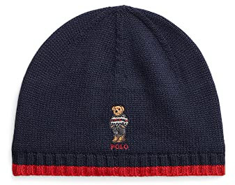 Polo Ralph Lauren Jungen Polo Bear Mütze aus Baumwolle (8–20 Jahre, RL Navy (1001)), Rl Navy (1001), 8-18 Jahre