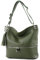 modamoda de - T143 - ital. Leder Schultertasche Umhängetasche, Farbe:Olivgrün2021