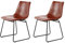Qiyano Stuhl Kunstleder 2er Set Esszimmer-Stühle aus PU-Leder Pflegeleicht in Modern Retro Vintage Look Polsterstuhl ohne Armlehne, 2 STK. Farbe: Braun Kaffee
