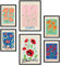 Nacnic-Set von 6 Frühlingsblumen-Plakaten. Sammlung von Platten mit ästhetischer Collage für Innendekoration. Größen A3 und A4. Rahmenlos