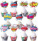 36 Stück Superhelden-Cupcake-Topper und Wrapper Boom Pow Hero Cupcake Picks für Kinder Heros Thema Babyparty Geburtstag Party Kuchen Dekorationen Zubehör bunt