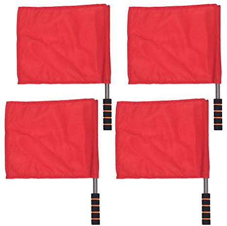 CLISPEED Outdoor Flag 4pcs Hand Flag Track and Field Events Referee Flag Sports Referee Flags Sports Training Flag Flag Referee Flag for Football Track and Field Red Football Flags