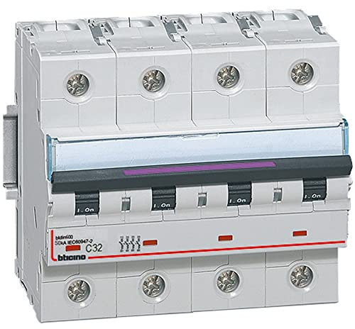 Bticino FX84C32 Curva C Interruttore Magnetotermico, 4 Poli, 32A, 400Vac