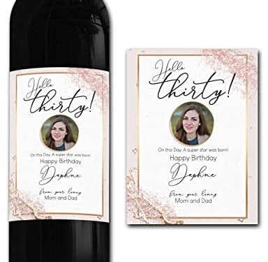 forefrontdesigns Personalised Photo Wine Bottle Label – Custom Wine Labels & Stickers for Bottles – Perfect for Weddings, Birthdays, Anniversaries & Special Events