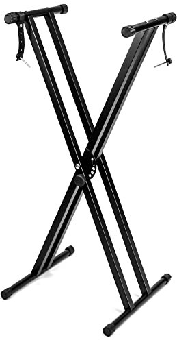 QWORK® Supporto per tastiera , supporto per pianoforte elettrico, struttura a X, 7 livelli regolabili