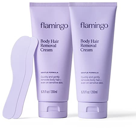 Flamingo Women's Body Hair Removal Cream - (2 Pack) 6.76 fl oz - Removes Hair from Legs, Arms, Underarms, Stomach, and Bikini Line