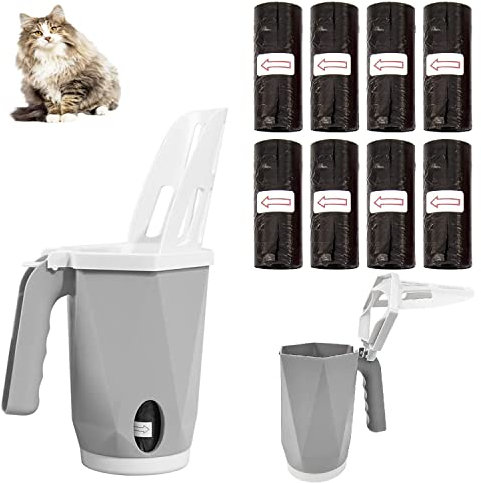 YANJIY Pala para Arena Gato, Pala Arenero Gato, Pala Arenero Gato De Plástico, Pala para Arena para Gatos con Soporte, Pala Recoge Cacas Gato, para el Gatito del Gato del Animal Doméstico (Gris)