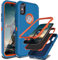 YmhxcY for iPhone XS Max Case Shockproof Dropproof Dust-Proof Drop Proof 3-Layer Durable Phone Case Heavy Duty Protection Phone Case Cover for Apple iPhone XS Max 6.5 inch-Blue/Orange