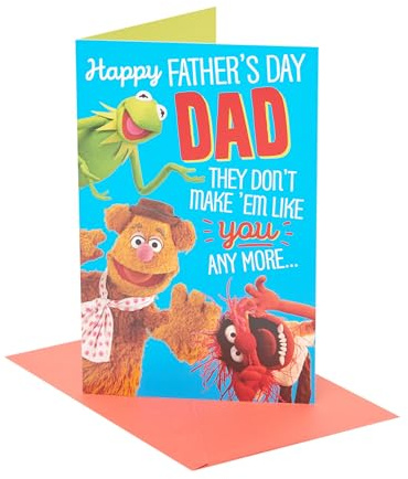 UK Greetings | Disney The Muppets Father's Day Card | Card for Dad, Grandad, Husband | Him, Boys, Men | Fun Design | With Envelope | 149x229 mm