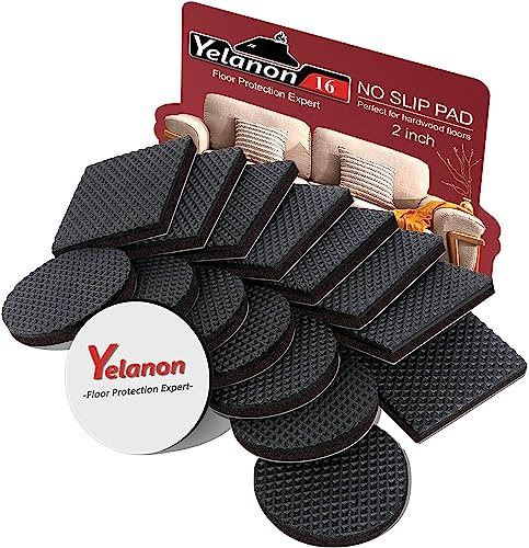 Yelanon Antirutsch Pads 16 Stück – selbstklebend, rund & eckig für Möbel | Vielseitige Gummistopper für Fliesen,Holz und Laminat–optimaler Kratzschutz und Bodenschutz,einfache Montage mit starkem Halt