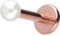 PIERCINGLINE Titan Labret mit Push Fit SYNTH. PERLE Piercing Ohr Helix Conch Tragus Roségoldfarben 1,2x6x2,5 mm