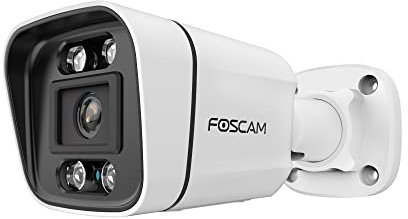 PoE 4 MP Starlight Outdoor IP-Kamera mit 4 Lichtspots und Sirene - Foscam V4EC Weiß