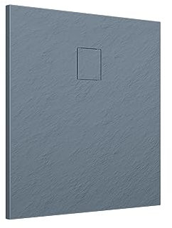 Piatto Doccia 90x90 cm Grigio Effetto Pietra Quadrato in SMC Riducibile Samos