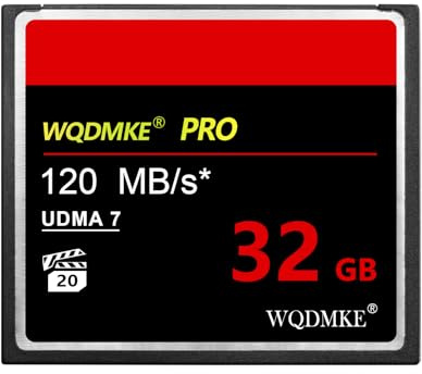 WQDMKE Camera CF Card 32GB CompactFlash Memory Card UDMA Speed Up to 120MB/s