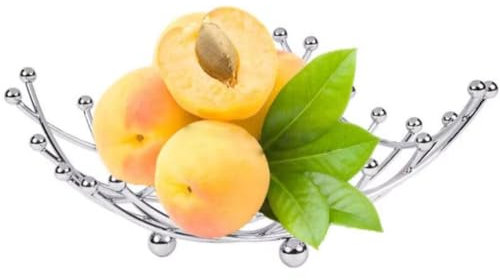 JUNYFFF Fruteros De Cocina Modernos Acero Inoxidable Plateado Plegable - Cesta Fruta Grande para Manzanas, Bananas, Naranja Y Pan - Adorno Mesa Comedor Decoración Encimera