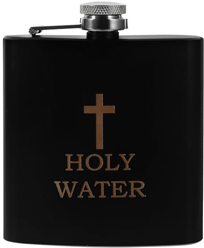 GOOHOCHY Catholic Holy Water Bottle Stainless Steel Travel Flask Baptismal Bottle for Camping, Barbecue