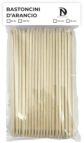 Bastoncini d'Arancio per Unghie Monouso Bastoncini di Legno per Manicure e Pedicure Spingicuticole Professionale (Legno)