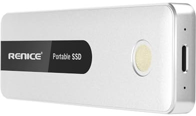 RENICE External Hard Drive SSD 512GB Portable Fingerprint Crittografato per MAC, Windows, Android, Gaming