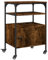 vidaXL Smoked Oak Engineered Wood Printer Stand - Versatile 3-Tier Office Organizer, Mobile Design with Lockable Wheels, 50x40x76 cm Steel Frame
