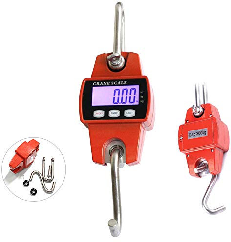 300KG Profi Digital Hängewaage, LCD Zugwaage Industriewaage Waage Elektronische Digital Kranwaage Ablesbarkeit 0,1kg Wildwaage für Jagd Forstwirtschaft Waage