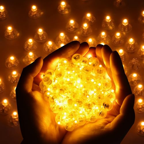 CYIOU 100 Stk Mini Led Licht Leuchtkugeln LED-Ballons Lichter Ballonlichter | Lichtkugel Klein Luftballon Runde Hochzeit Deko Ballon Lichter Blinkend für Papierlaterne Halloween Weihnachten Karneval Bar