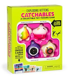 Exploding Kittens Catchables 4-Pack: Collectible Toy Tossing Games - Family Games, Adult Games, Fun Games, Party Games & Travel Card Games for Adults & Kids Ages 8+