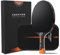PONGBOT Five-Star - Pala de ping pong, raqueta de tenis de mesa de nivel profesional con funda rígida, fibra de carbono, hoja de 7 capas, goma premium, para torneos competitivos y jugadores serios