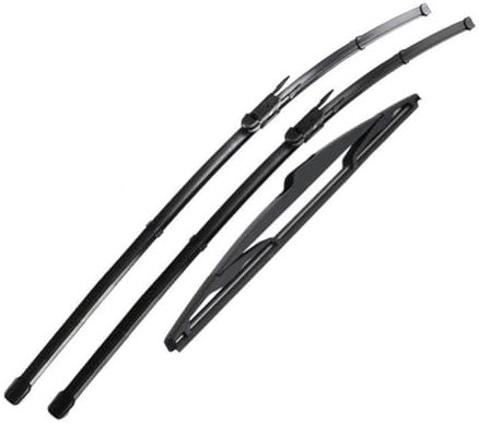 QCxMpC Limpiaparabrisas Delantero Trasero Juego de escobillas de Lluvia para la Ventana del Parabrisas 28 + 26 + 14, para Peugeot 307 2005-2007