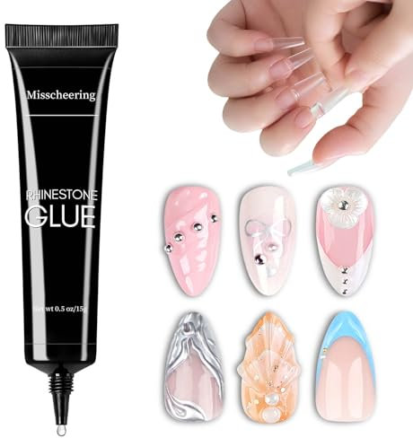 Rhinestone Nail Glue - 3D Craving Gel for Nail Art - 15g Multi-functional Extra Strong Long Lasting UV Gel