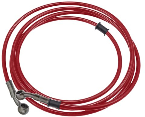 MOCNT 220cm Manguera de Aceite Freno de Motocicleta 28 Grados Latiguillo de Aceite Freno Moto Tubo de Freno Hidráulico Reforzado Tubo Manguera Embrague Freno Línea Rojo