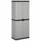 Iiaky Garten-Lagerschrank mit 3 Böden Grau & Schwarz 68x40x168 cm LagerschräNke Gartenschrank Lagerschrank Highboard Schrank