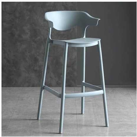 SJHPZG Kunststoff-Barstuhl mit Rückenlehne, moderner Küchentheken-Hocker, stapelbarer Esszimmerstuhl, Outdoor-Freizeit-Barhocker, Keine Montage