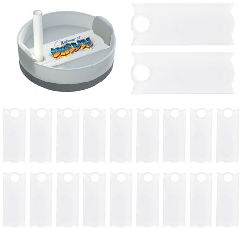 PATIKIL Sublimation Name Plates, 20 Pcs 3.2 x 1.3 Acrylic Blank Personalized Tumbler Plates for 40 Oz Tumbler Cup Accessories Name Tag, White, Double Moon