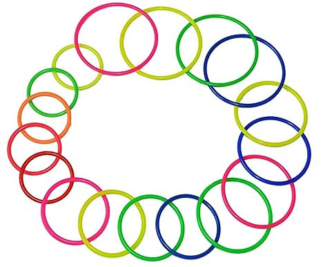 POPETPOP 21 Stück Wurfringe Spielzeug Aus Kunststoff Bunte Kinder Wurfringe Für Karneval Und Garten Motorische Und Hand Auge Koordination Für Drinnen Und Draußen