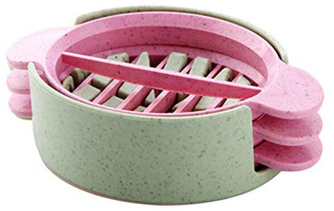 Egg Slicer Set with 3 Cutters Cut Boiled Eggs Into Thin Slices Easy Manual Egg Slicing - No Power No Noise - Great for Sandwiches with Slicer Stand Green