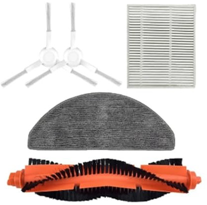 WKFBIFLY Repuesto Compatible con aspiradora Robot Xiaomi E10, E12, B112, aspiradora, Cepillo Principal, Filtro, mopa, paño, Trapos, Piezas de Repuesto