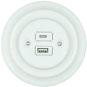Rétro murale encastrée prise en porcelaine prise USB C Chargeur USB C