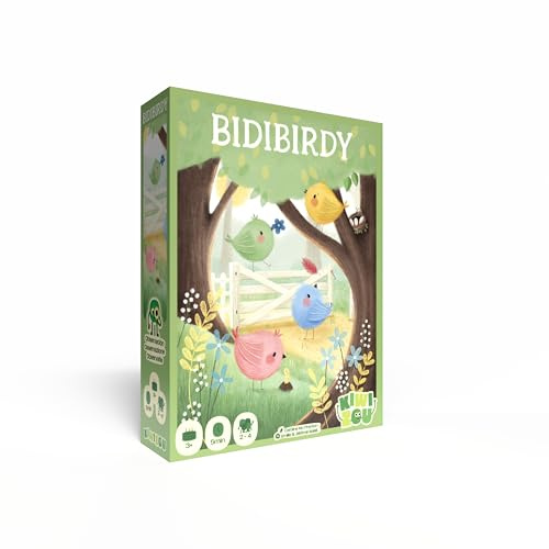 Blackrock Games Bidibirdy – Gesellschaftsspiel für Kinder ab 3 Jahren | Beobachtung & Verein | 2 bis 4 Spieler | schnelle Spiele | DREI schöne Vögel aus Holz | zarte Illustrationen | Kiwizou Edition