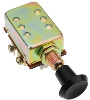 Briny River Interrupteur de Phares à 3 Positions (Poussoir/Tirette) 12 V 5 Bornes avec Fusible en Verre Remplaçant Le Modèle Standard DS135