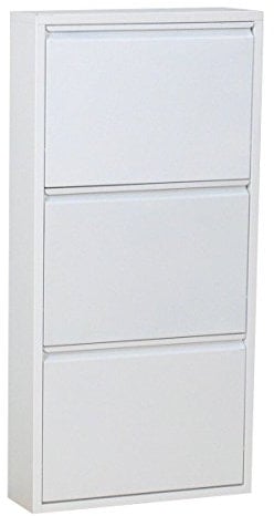 Dynamic24 Schuhschrank Pisa New 3 Klappen Metall Schuhregal Schuh Kipper Ablage Schrank