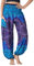 B BANGKOK PANTS Bangkokpants Damen Boho Hosen Hippie-Kleidung Yoga Outfits Peacock Design passt Bohorose Blau Medium