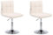 CLP 2er Set Lounger Palma V2 Mit Kunstlederbezug I 2 x Höhenverstellbarer Polsterstuhl Mit Rückenlehne, Farbe:Creme