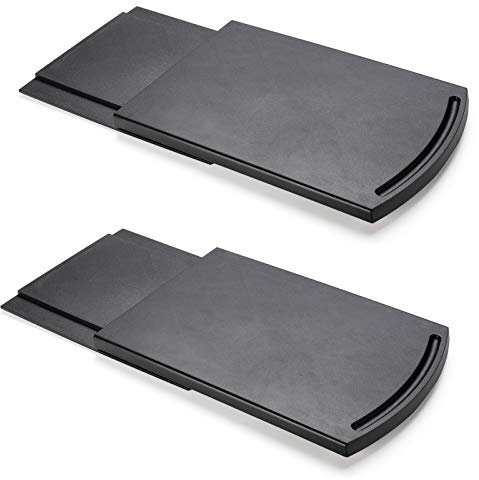 Hosko Appliance Caddy Sliding Coffee Maker Tray, 12 Coffee Pot Slider Machine Mat Under Countertop Rolling Tray for Blender Toaster with Smooth Rolling Wheels(2 Pack,Black)